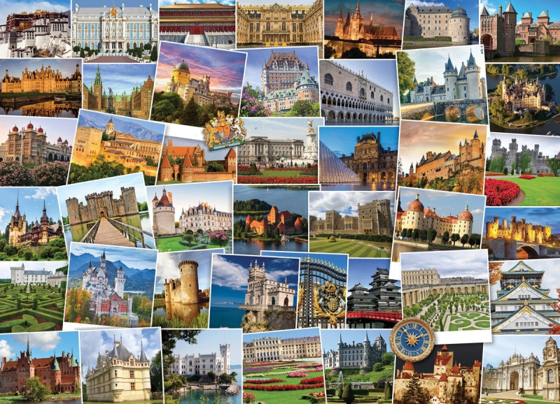 EUROGRAPHICS Puzzle Světoběžník - Hrady a zámky 1000 dílků