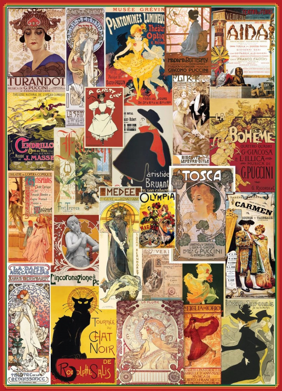 EUROGRAPHICS Puzzle Vintage plakáty z opery a divadla 1000 dílků