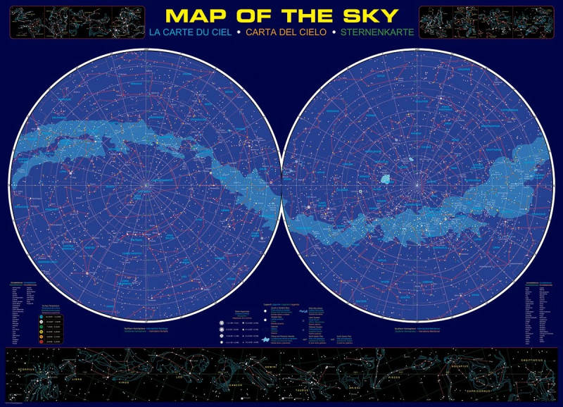 EUROGRAPHICS Puzzle Mapa nebe 1000 dílků