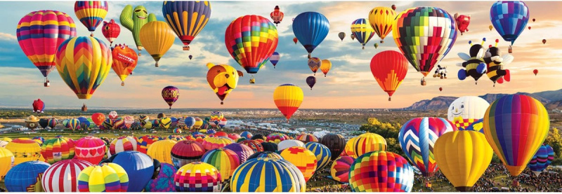 Panoramatické puzzle Vzlet balónů 1000 dílků