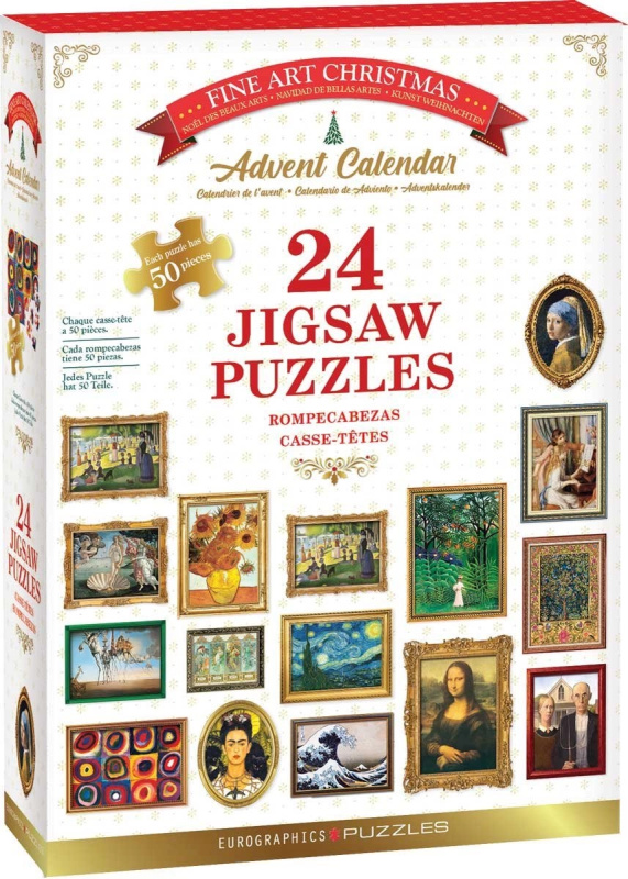 Adventní kalendář puzzle EUROGRAPHICS Fine Art 24×50 dílků