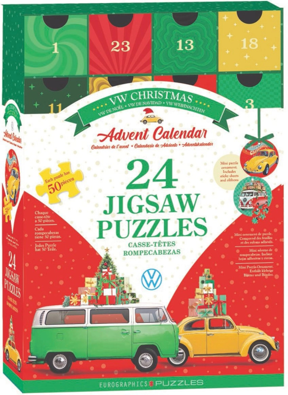 Adventní kalendář s puzzle EUROGRAPHICS Volkswagen 24×50 dílků