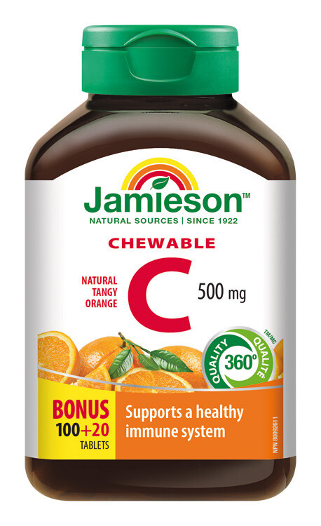 JAMIESON Vitamín C 500mg pomeranč 120 cucacích tablet