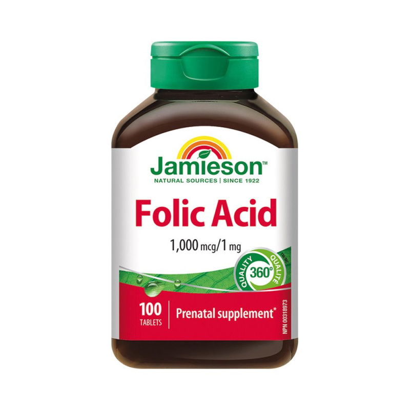 JAMIESON Kyselina listová 1000 mcg 100 tablet