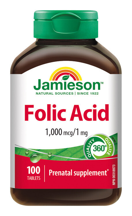 JAMIESON Kyselina listová 1000 mcg 100 tablet