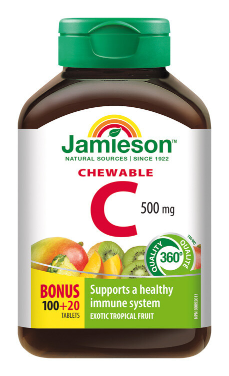 JAMIESON Vitamin C 500mg tropické ovoce 120 cucacích tablet