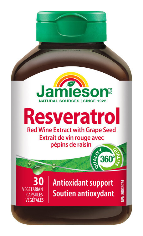 JAMIESON Resveratrol 50mg extrakt z červeného vína 30 kapslí