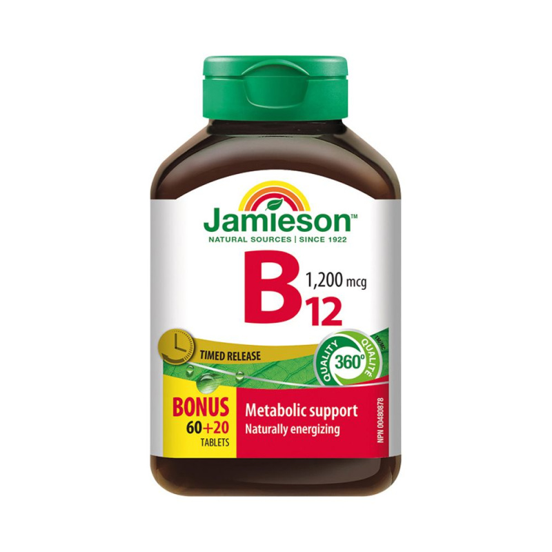 JAMIESON Vitamín B12 1200mcg s postupným uvolňováním 80 tablet