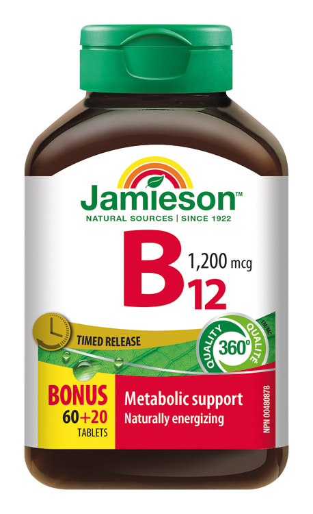 JAMIESON Vitamín B12 1200mcg s postupným uvolňováním 80 tablet