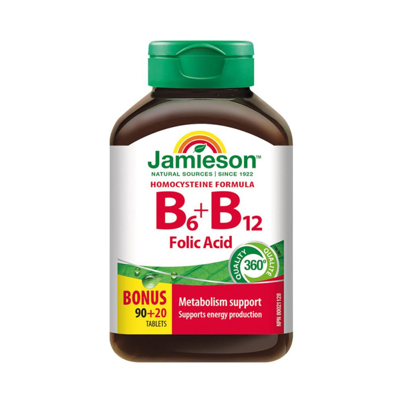 JAMIESON Vitamíny B6+B12+kyselina listová 110 tablet