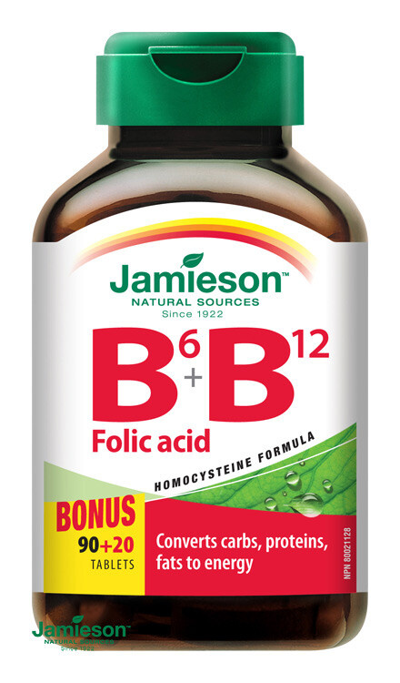 JAMIESON Vitamíny B6+B12+kyselina listová 110 tablet