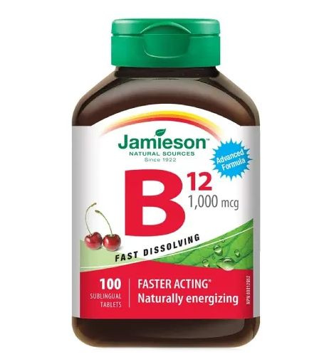 JAMIESON Vit.B12 1000mcg třešeň 100 tablet
