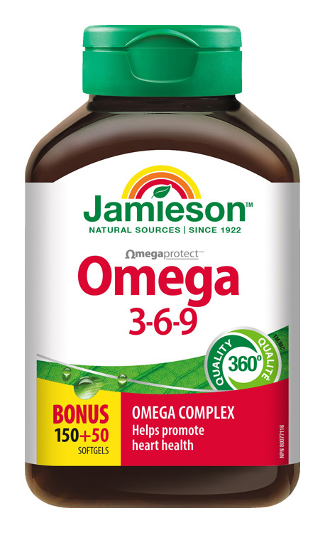 JAMIESON Omega 3-6-9 1200mg 150+50 kapslí