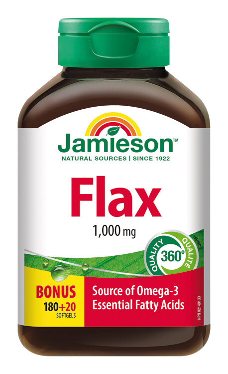 JAMIESON Flax Omega-3 1000mg lněný olej 200 kapslí
