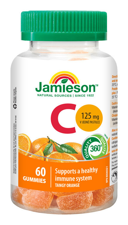 JAMIESON Vitamín C Gummies pomeranč pastilky 60ks