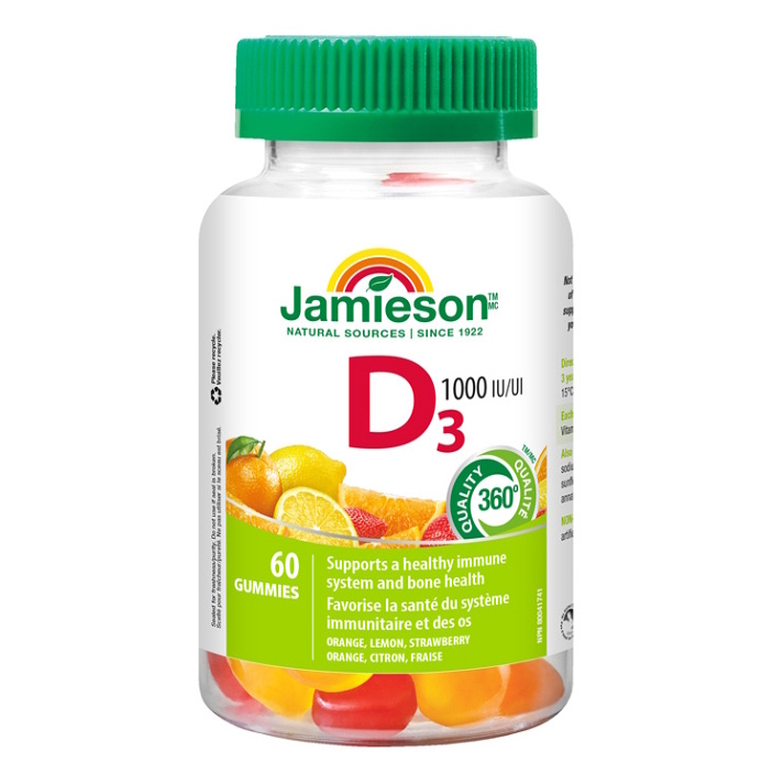 JAMIESON Vitamín D3 1000 IU Gummies 60 želatinových pastilek