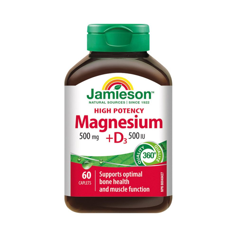 JAMIESON Hořčík 500mg s vitaminem D 500 IU 60 tablet