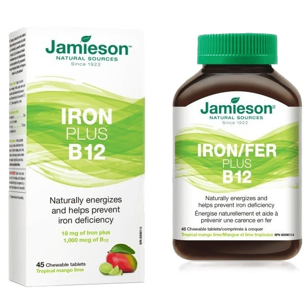 JAMIESON Železo plus B12 cucací tablety 45 tablet
