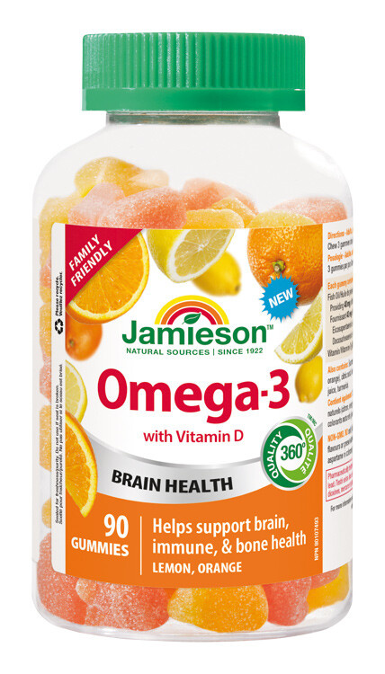 JAMIESON Omega-3 Gummies  90 želatinových pastilek