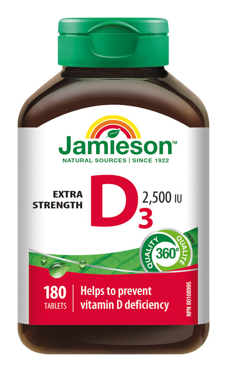 Jamieson Vitamín D3 2500 IU 180 tablet
