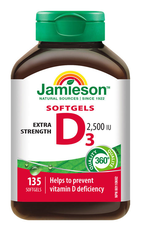 JAMIESON Vitamín D3 2500 IU cps.135