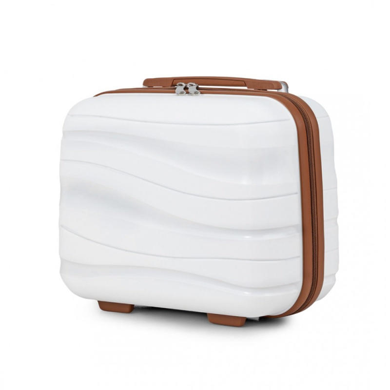Kono K2094L Kosmetický kufřík 34cm Krémový Polypropylen