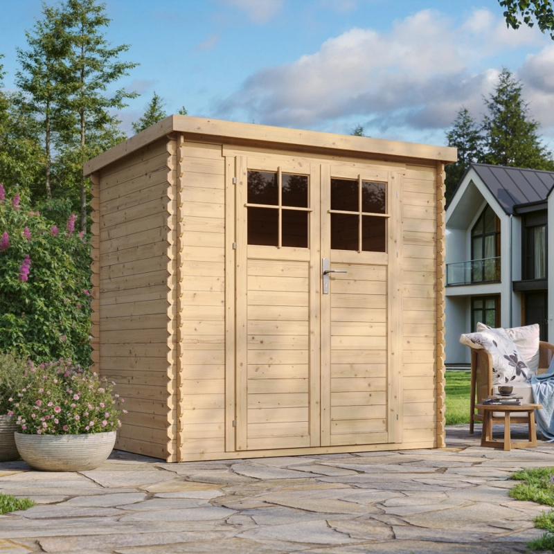 Timbela Dřevěný zahradní domek M311F bez podlahy, se zámkem, 118 x 188 cm