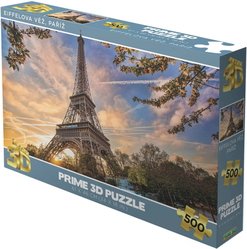 Prime 3D puzzle Eiffelova věž v Paříži holografické 500 dílků 61 × 46 cm