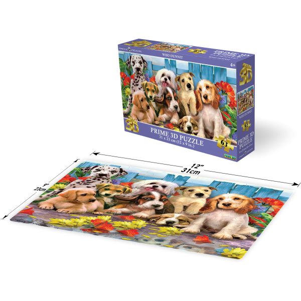 PRIME 3D PUZZLE - Psi 63 dílků