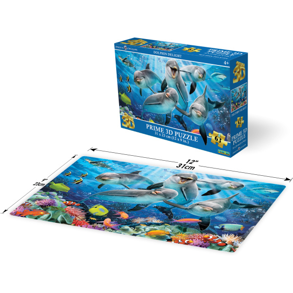 PRIME 3D PUZZLE - Delfíni 63 dílků