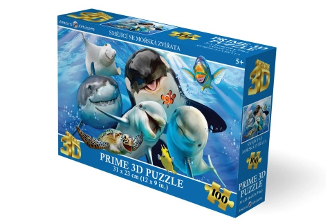 3D puzzle smějící se mořská zvířata 100 dílků