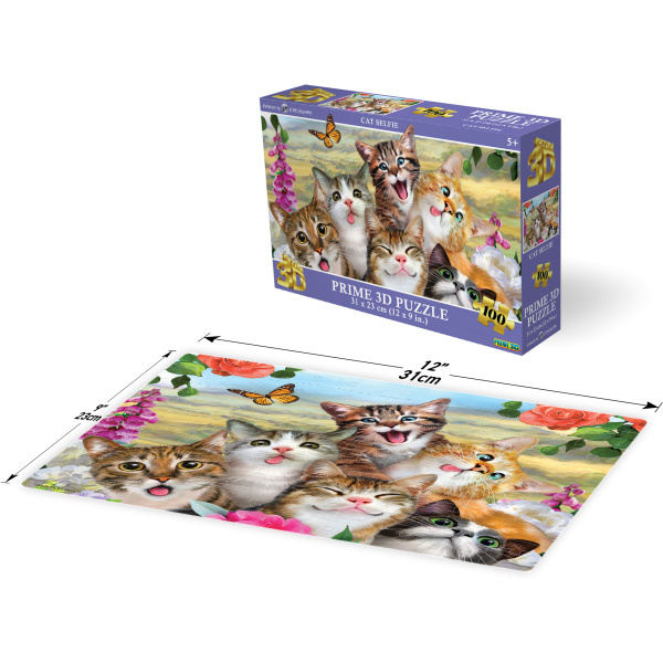 PRIME 3D PUZZLE - Selfie kočky 100 dílků