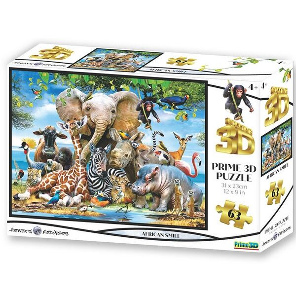 PRIME 3D Africký úsměv 3D 63 dílků