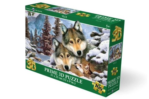 PRIME 3D PUZZLE - Vlci 100 dílků