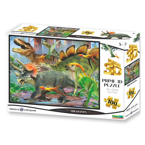 Prime3D Triceratops 3D 100 dílků