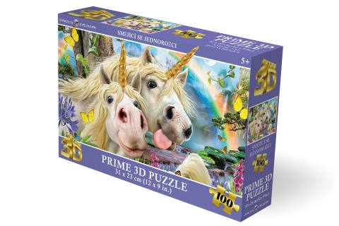 Puzzle 3D - Smějící se jednorožci