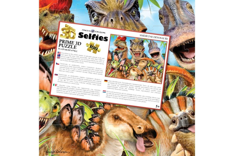 Puzzle 3D - Smějící se dinosauři