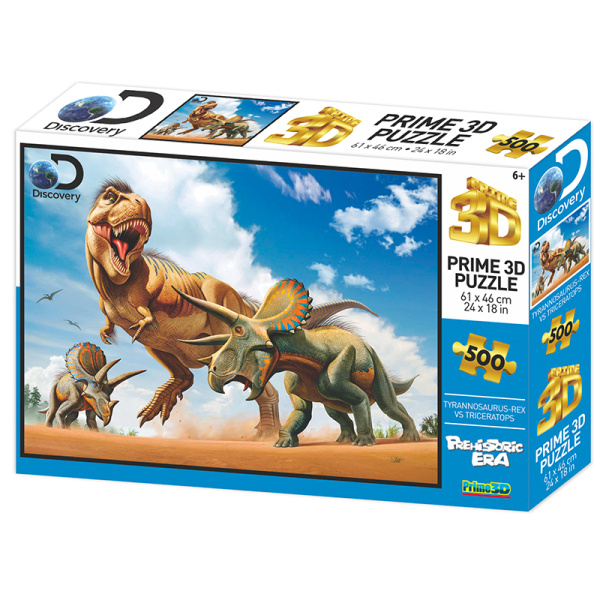 PRIME 3D T rex versus Triceratops 500 dílků