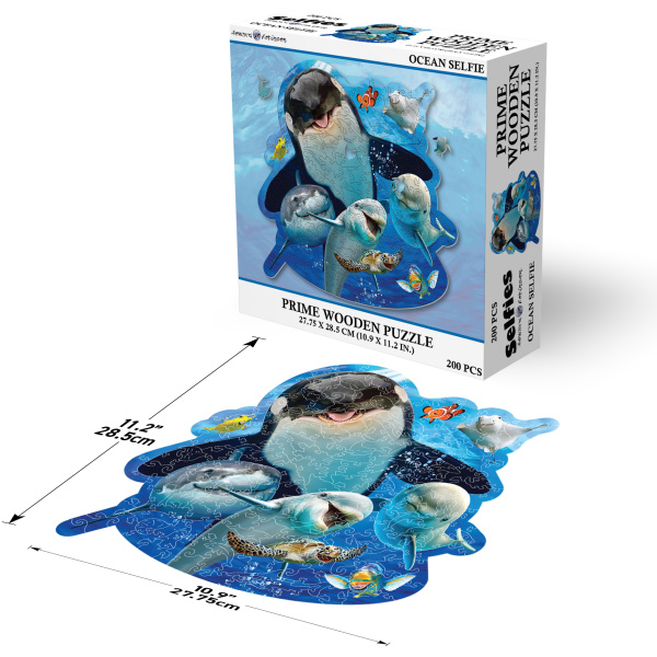 PRIME 3D Dřevěné PUZZLE - Selfie z oceánu 200 dílků