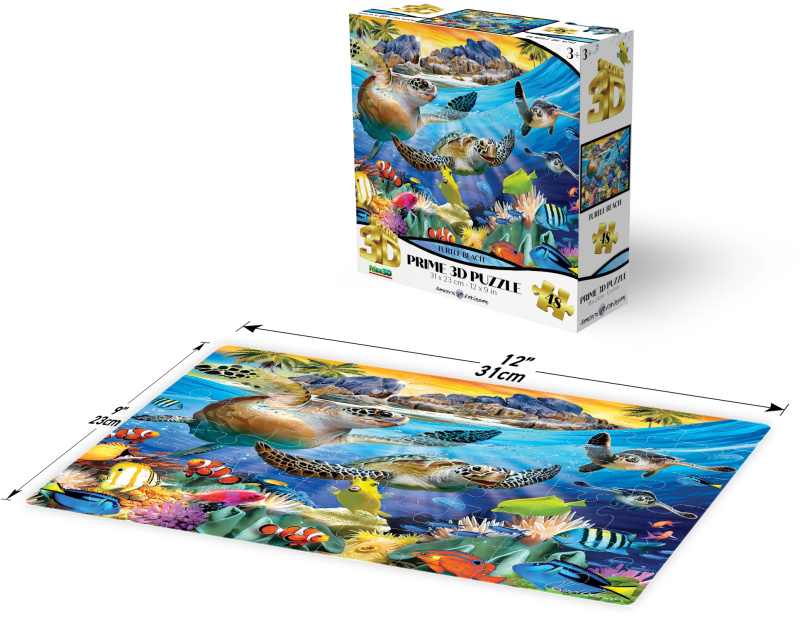 PRIME 3D PUZZLE - Želví pláž 48 dílků
