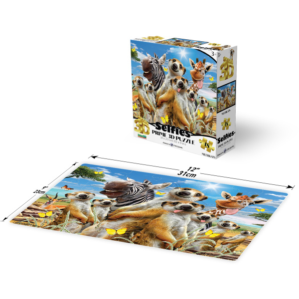 PRIME 3D PUZZLE - Selfie surikaty 48 dílků