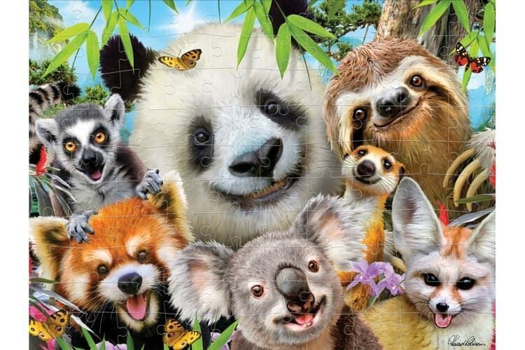 Puzzle 3D - Smějící se africká zvířata