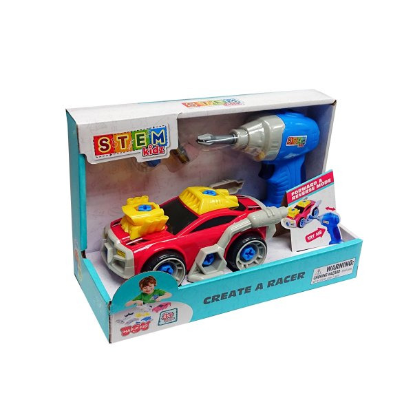 HAP-P-KID Šroubovací závodní auto s vrtačkou, červené