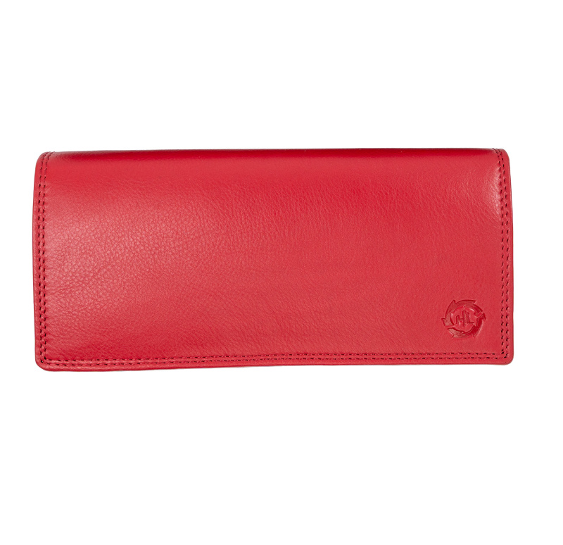 HL Dámská kožená peněženka z pravé kůže 20 x 10 cm - červená
