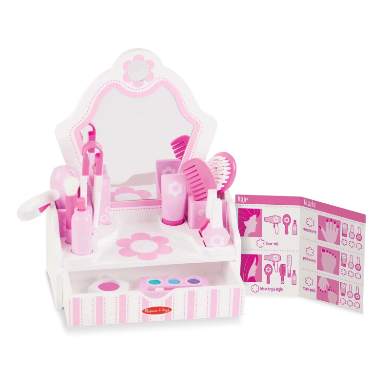 Melissa & Doug dětská toaletka Beauty Salon s doplňky (18 dílů)