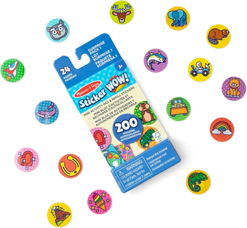 Sticker WOW doplňková sada překvapení 200 samolepek Melissa & Doug