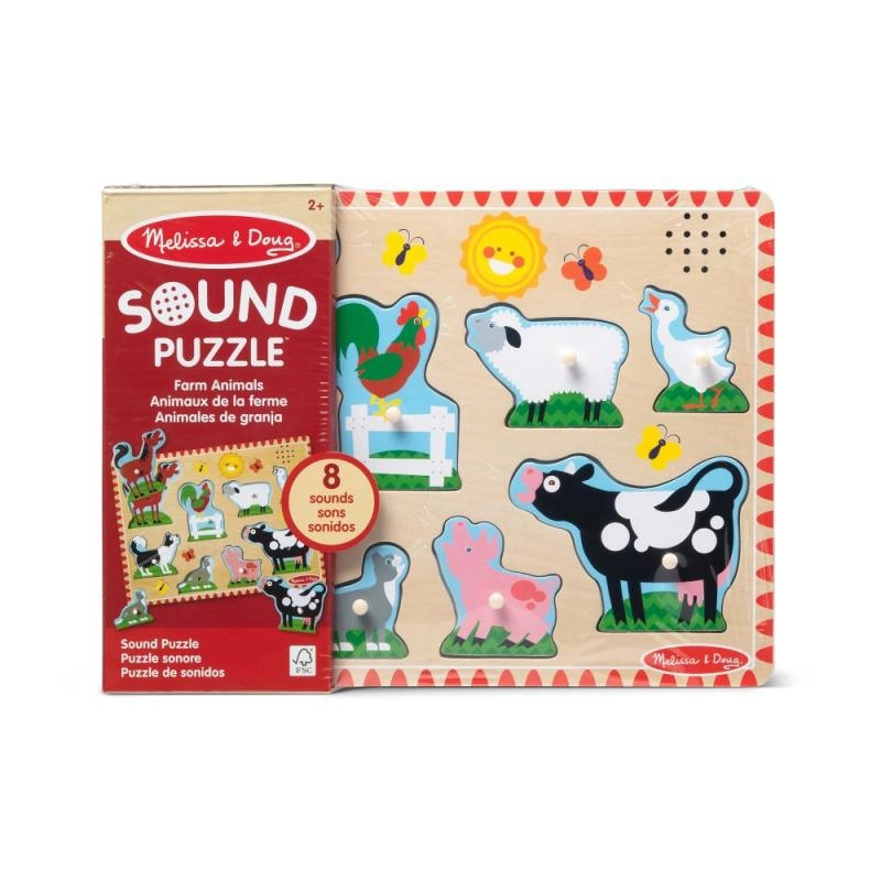 Melissa & Doug zvukové dřevěné puzzle