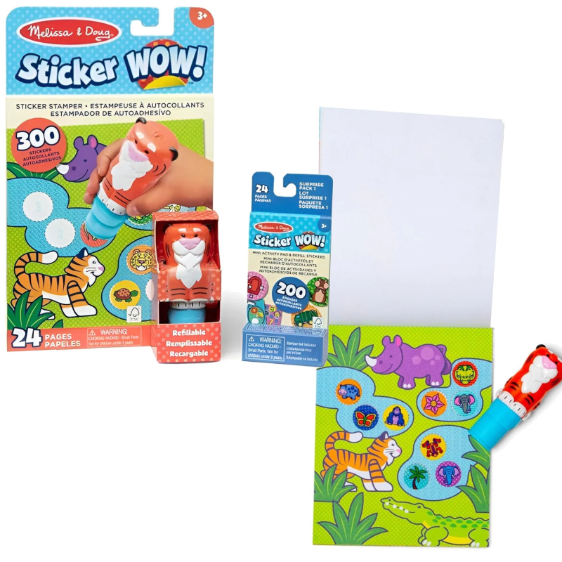 Melissa & Doug Sticker WOW! tygr – razítko se samolepkami a aktivitní knížka