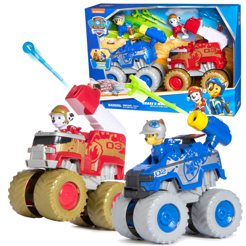 Paw Patrol Rescue Wheels terénní auta Marshall a Chase s figurkami