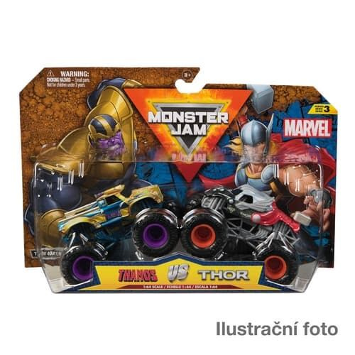 MONSTER JAM - sběratelský kovový  model auta Monster Truck, Marvel, set 2 modelů, assort, 1:64